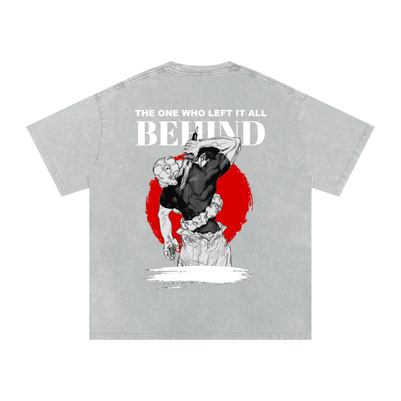 Cursed Fighter Acid-Wash Tee – Inspired by Japanese Streetwear