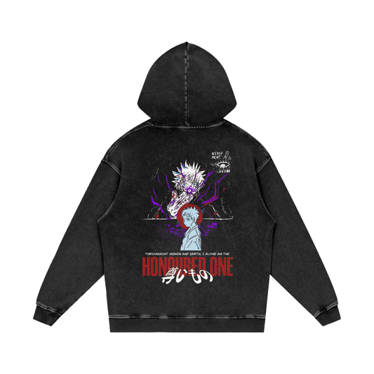 Limit Breaker Hoodie – Acid-Washed Oversized Anime Streetwear | 420 GSM