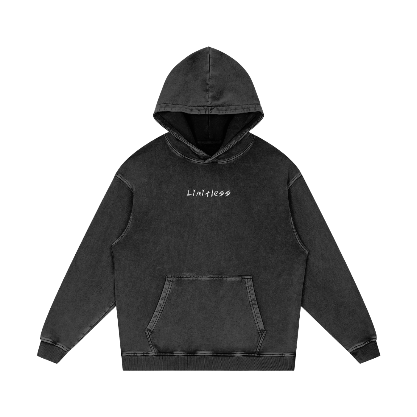 Limit Breaker Hoodie – Acid-Washed Oversized Anime